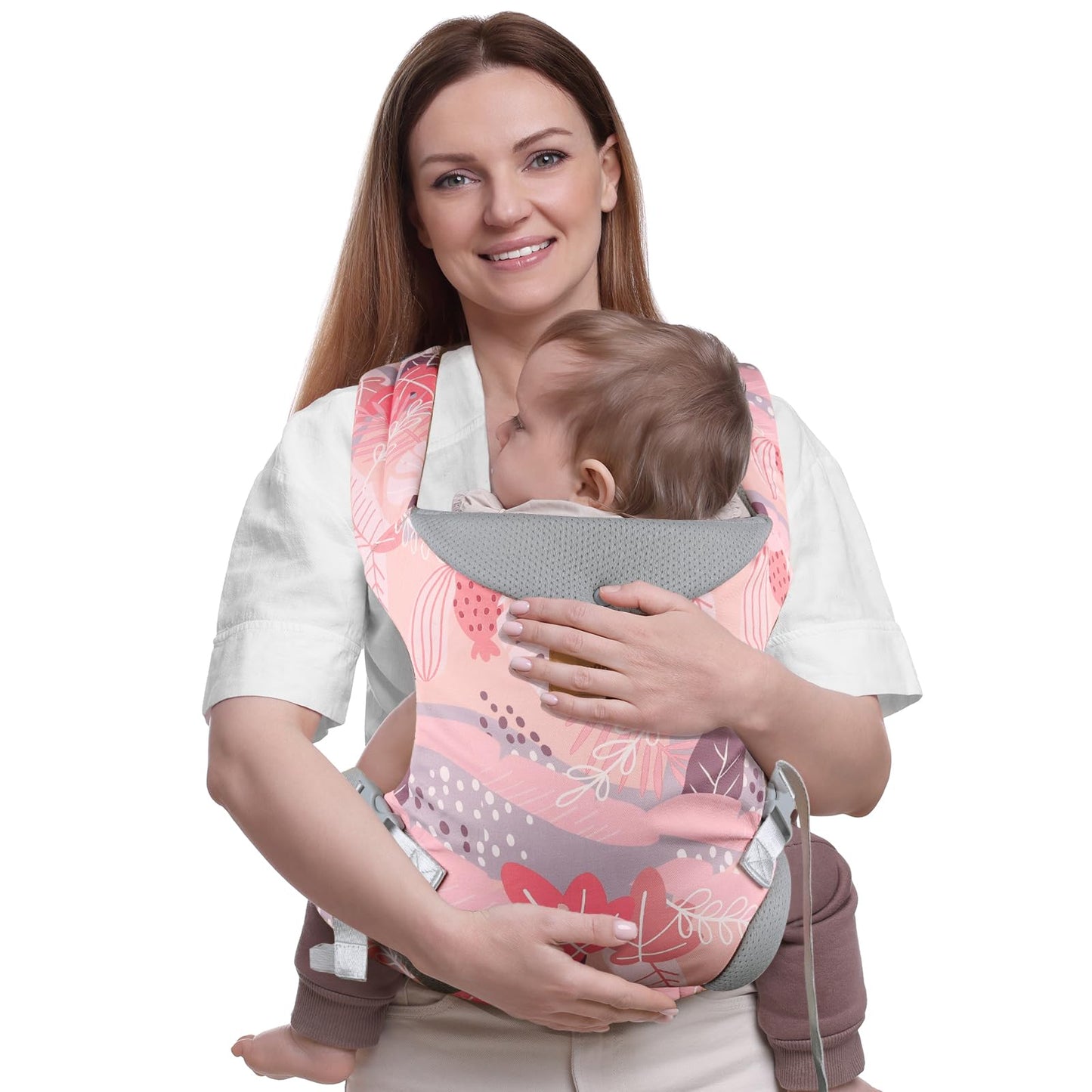 Baby Carrier Newborn to Toddler, Ergonomic Adjustable Toddler Carriers for 7-65 Lbs, Cozy Lightweight Infant Carrier with Neck Support, Baby Holder Carrier with Lumbar Support for Mom Dad