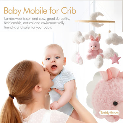 EERKEOD Baby Crib Mobile Bear Nursery Mobile for Boys Girls Teddy Velvet Mobile Nursery Decor for Infant Bedroom Hanging Baby Mobile for Bassinet Newborn Baby Gift（Brown Bear）