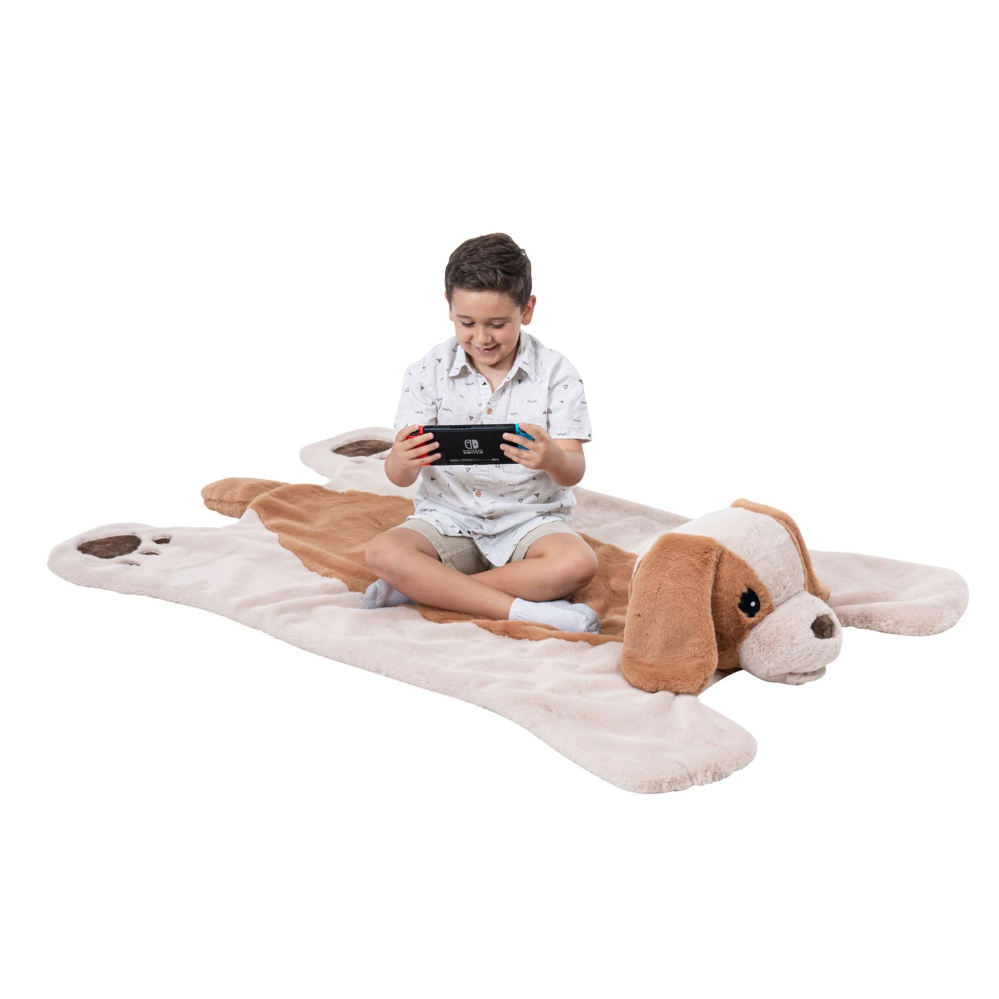 Plush PlushieRugs - Animal Rug for Kids Room, Fluffy Nursery and Fur Kids Rugs for Playroom - Big Large Stuffed Animals Irregular Shaped Rug that Works Great as Woodland Nursery Decor (Dinosaur)