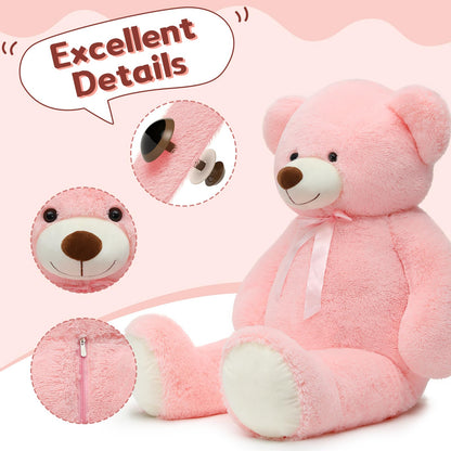 Tezituor 59" Gaint Teddy Bear Stuffed Animal,5ft Life Size Big Teddy Bears,Light Brown Cute Soft Plush Toy,Gifts for Kids Girls Boys Girlfriend Valentine,Christmas,Birthday,Baby Shower,Wedding Party