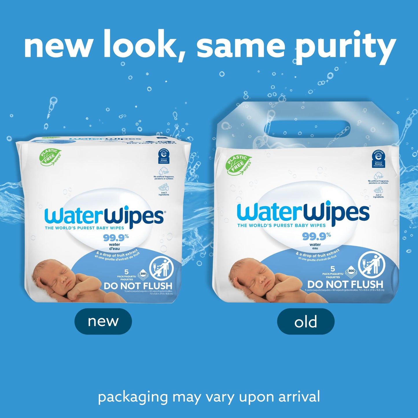WaterWipes Original Baby Wipes, 99.9% Water, 3-In-1 Cleans, Cares, Protects, Unscented & Hypoallergenic, 720 Count (12 Packs), Packaging May Vary