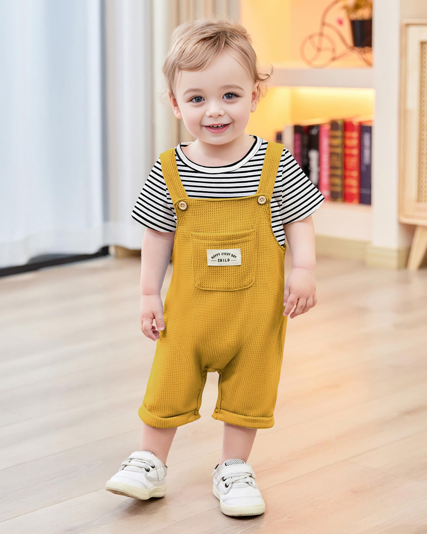 ZOEREA Toddler Baby Boys Clothes Summer Outfit Stripe T-Shirt and Shortall Romper Set Cute Jumpsuit Solid Color 6M-4T