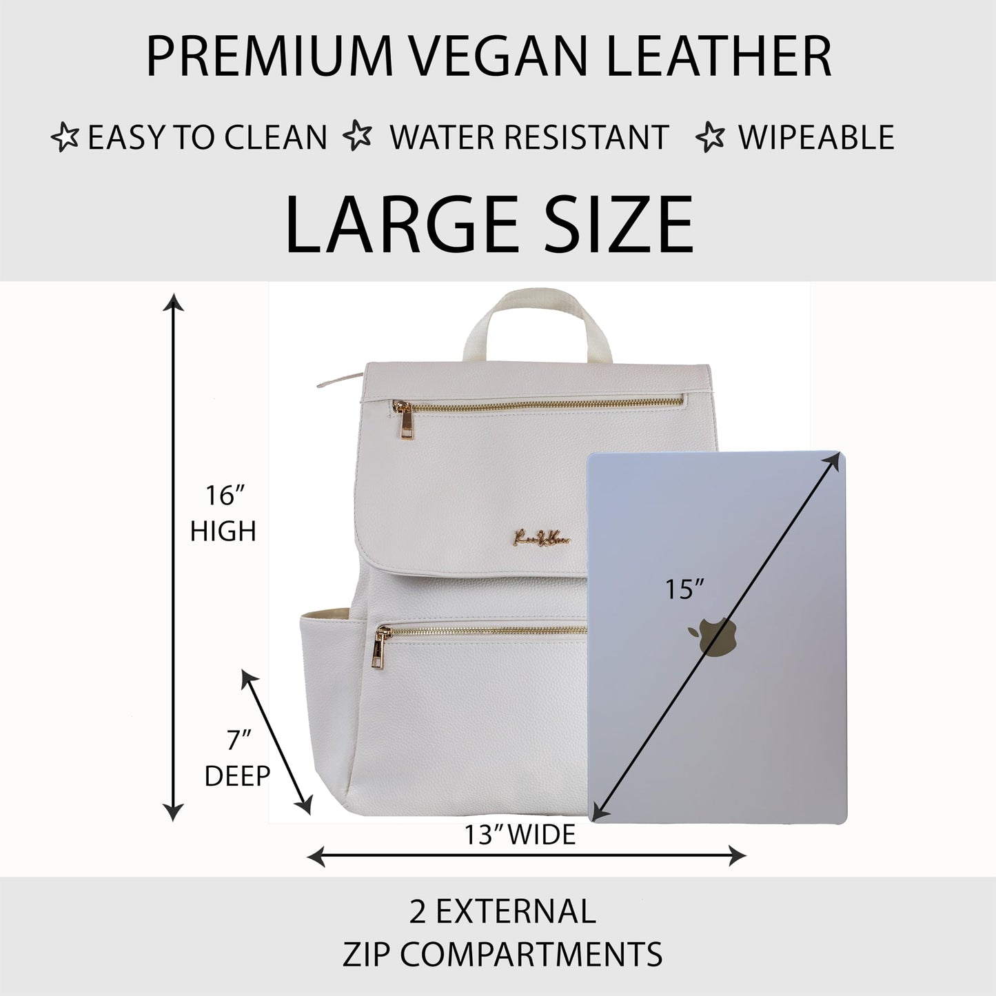 Premium Vegan Leather Diaper Bag Backpack – Large Designer Baby Bag, Stylish Diaper Backpack with Stroller & Crossbody Straps & Multiple Compartments (Powder Blue)