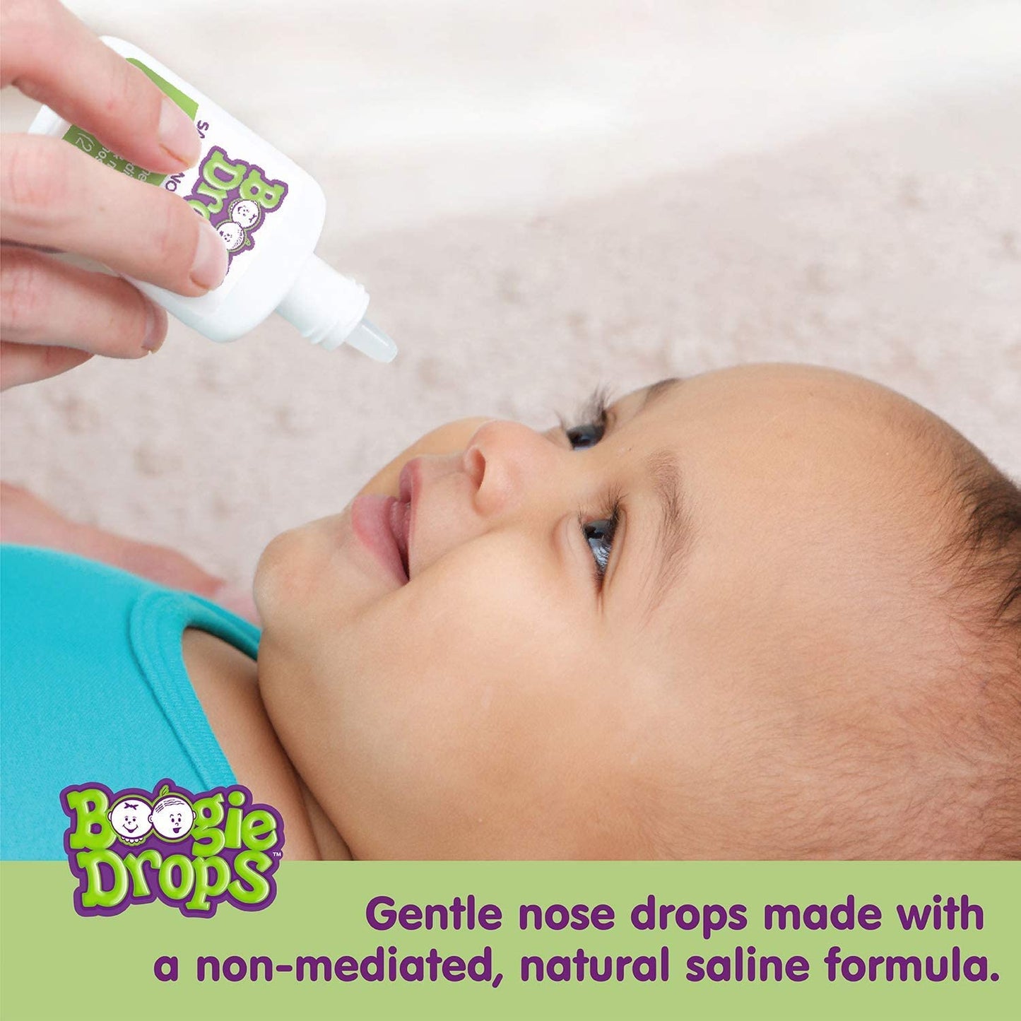 Boogie Baby Nasal Saline Drops Drops, Allergy Relief, Nasal Decongestant, Pack of 1, 2 Bottles Total…