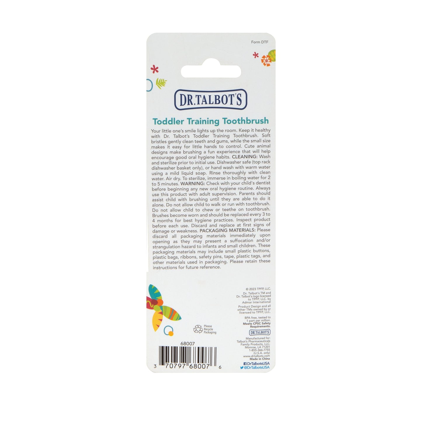 Dr. Talbot's Toddler Training Toothbrush and Natural Kids Toothpaste with Citroganix - 1.6 oz - Fluoride-Free Toothpaste and Toddler Toothbrush - 6+ Months - Alligator