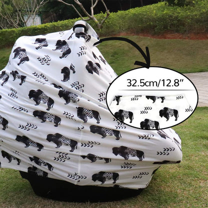 Nursing Cover Breastfeeding, Multi-use Baby CarSeat Cover Girls, Infant Stroller Car Seat Cover, Stretchy Carseat Canopy, Soft Breathable, Peony