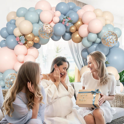 Ouddy Life 157 Pcs Boho Dusty Pink Balloons Arch Garland Kit, Blush Neutral Pink Sand White Metallic Gold Different Size Balloon for Girls Baby Shower Birthday Wedding Gender Reveal Party Decorations