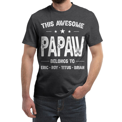 FLOCHIL Personalized Dad Shirt for Men, Custom Dad Shirt with Kids Names, Customized Fathers Day T Shirt, Gifts for Dad