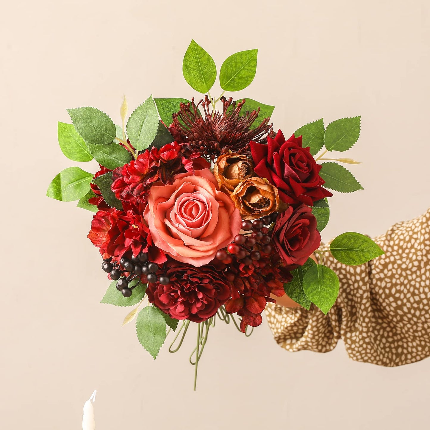 Artificial Flowers Combo for DIY Wedding Bouquets Combo Centerpieces Arrangements Party Bridal Baby Shower Home Decorations-Blush Pink