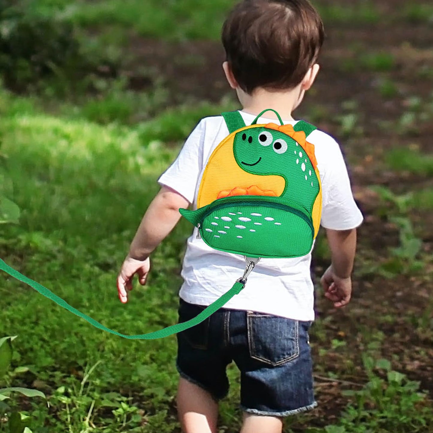 Accmor Toddler Harness Backpack Leash, Cute Dinosaur Backpacks with Anti Lost Wrist Link, Cute Mini Child Backpack Wristband Tether Strap and Protection Leashes for Boys Girls Aged 1-3 Years