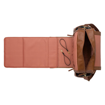 Petunia Pickle Bottom Boxy Backpack Deluxe, Diaper Bag for Parents, Stylish Baby Bag, Spacious Backpack, On-The-Go Moms, Toffee Rose