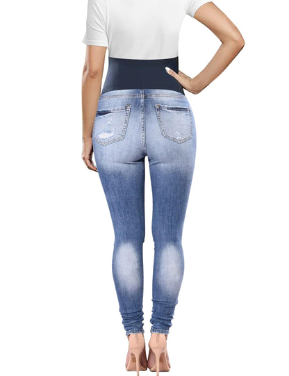BISUAL Maternity Jeans Over The Belly Slim Stretch Maternity Pants Casual Maternity Work Pants