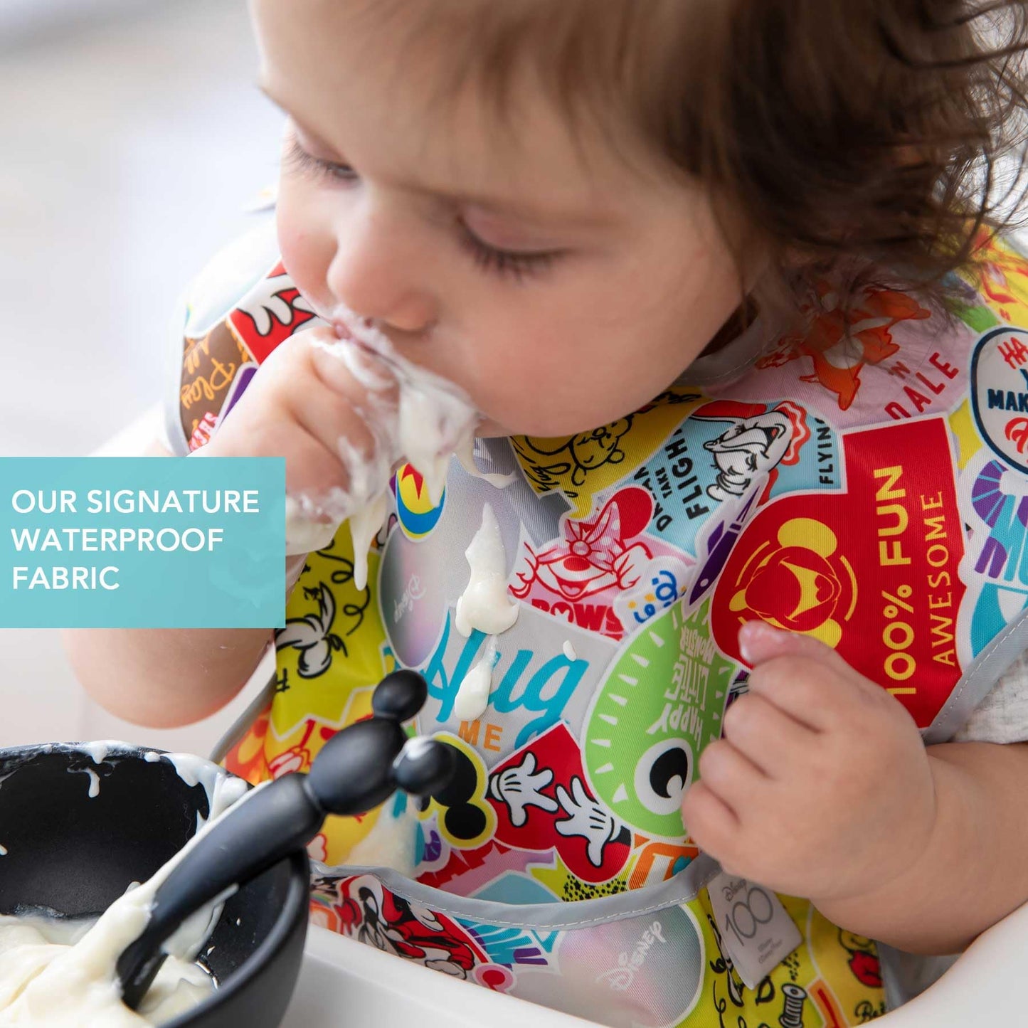 Bumkins Disney Bibs for Girl or Boy, SuperBib Baby and Toddler 6-24 Months, Essential Must Have for Eating, Feeding, Baby Led Weaning, Mess Saving Waterproof Soft Fabric, 3-pk Pooh Bear and Friends