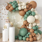 155Pcs Sage Green White Gold Balloon Garland Arch Kit with Gold Confetti Balloons for Graduation Baby Shower Decor Happy Birthday Party Wedding Jungle Decorations