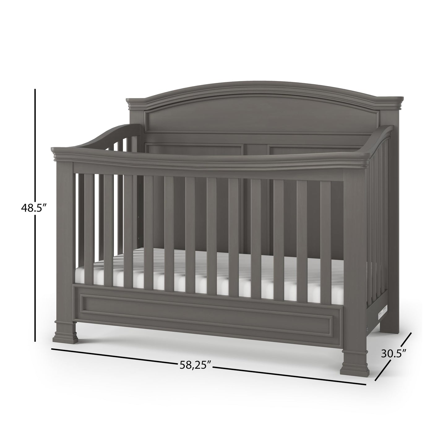 Child Craft Legacy Westgate 4-in-1 Convertible Crib, Baby Crib Converts to Day Bed, Toddler Bed and Full Size Bed, 3 Adjustable Mattress Positions, Baby Safe Finish, Fully Assembled (Vintage Linen)
