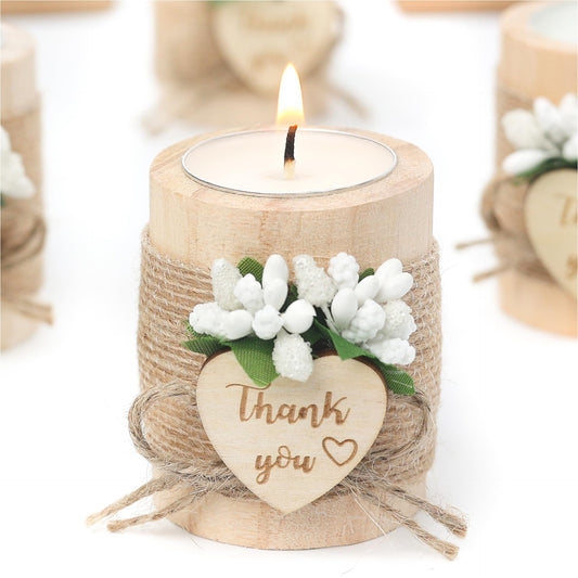 50 Piece Wooden Tealight Candle Holder Set for Wedding Party Guest Favors, Engagement Gift, Guest Return Favors, Bridal Shower Favors for Guests, Baby Shower Guest Favors.(light brown)