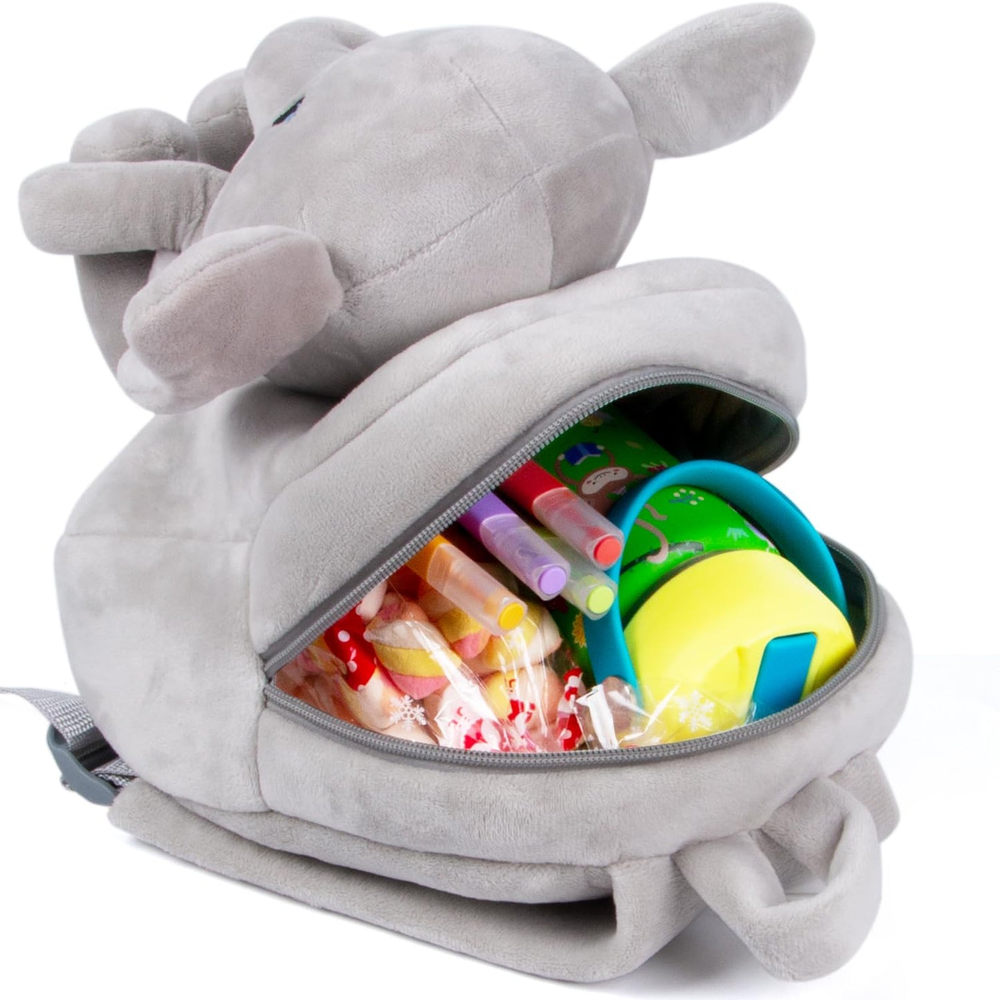 HONGTEYA Toddler Backpack Plush Backpack for Kids Soft Mini Backpack for Girls Animal Elephanet Doll Toys Birthday Easter Christmas kids for Age 1 2 3 4 5