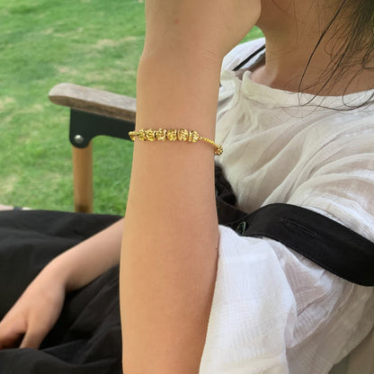 Ethlyn Baby Bracelets for girls 18K Gold Plated Beads Bracelets Bells Baby Girls Birthday Gifts
