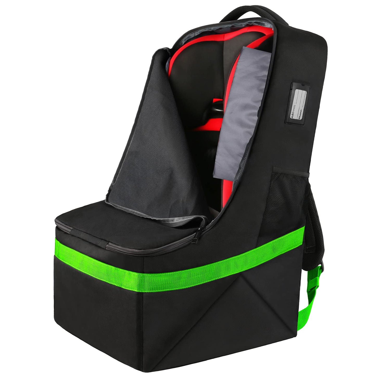 YOREPEK Padded Car Seat Travel Bag Backpack for Airplane, Heavy Duty Car Seat Bags for Air Travel, Carseat Cover for Airplane Travel with Shoulder Strap, Car Seats Carrier for Airport, Black