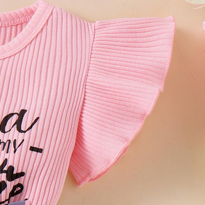 Baby Girl Clothes Newborn Romper Ruffle Sleeve Short Jeans Skirt with Headband Infant Outfits Set 0-18 Months