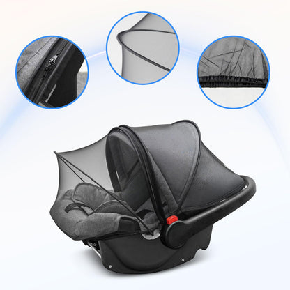 Universal Car Seat Canopy, Baby Car Seat Cover, Mosquito Net with Sunshade & Zipper - Breathable Mesh Infant Bug Net for Baby | Elastic Edge, Portable & Machine Washable