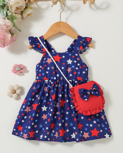 Mioglrie Baby Girl Clothes Newborn Dress Summer Toddler Girls' Clothing Casual Sundress with Cute Bag Infant Outfits
