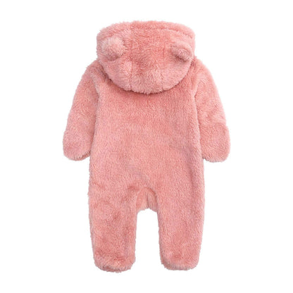 Newborn Baby Jumpsuit Hooded Fleece Rompers Long Sleeve Onesies Outwear Outfits
