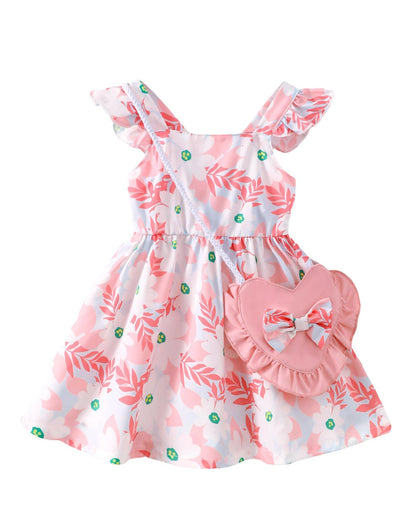 Mioglrie Baby Girl Clothes Newborn Dress Summer Toddler Girls' Clothing Casual Sundress with Cute Bag Infant Outfits