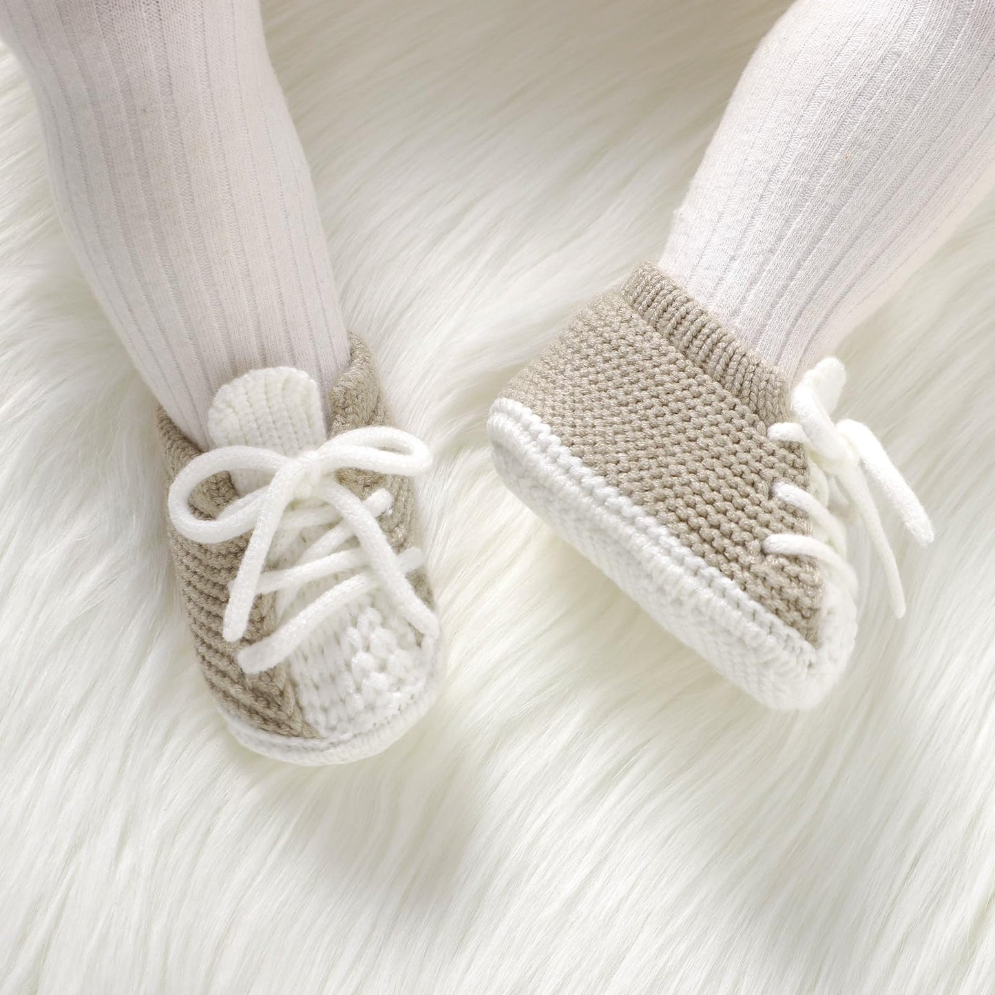 DovFanny Baby Booties Newborn Baby First Shoes Cozy Warm Knit Soft Booties for Toddler Infant Boy Girl