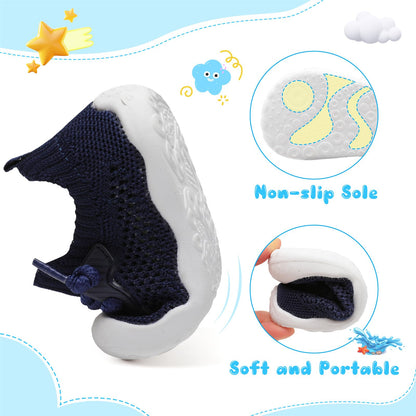 BARERUN Baby Shoes Baby First Walking Shoes Infant Sneakers Wide Barefoot Slip on Soft Sole Boys Girls Crib Shoe Toddler Breathable Lightweight House Socks