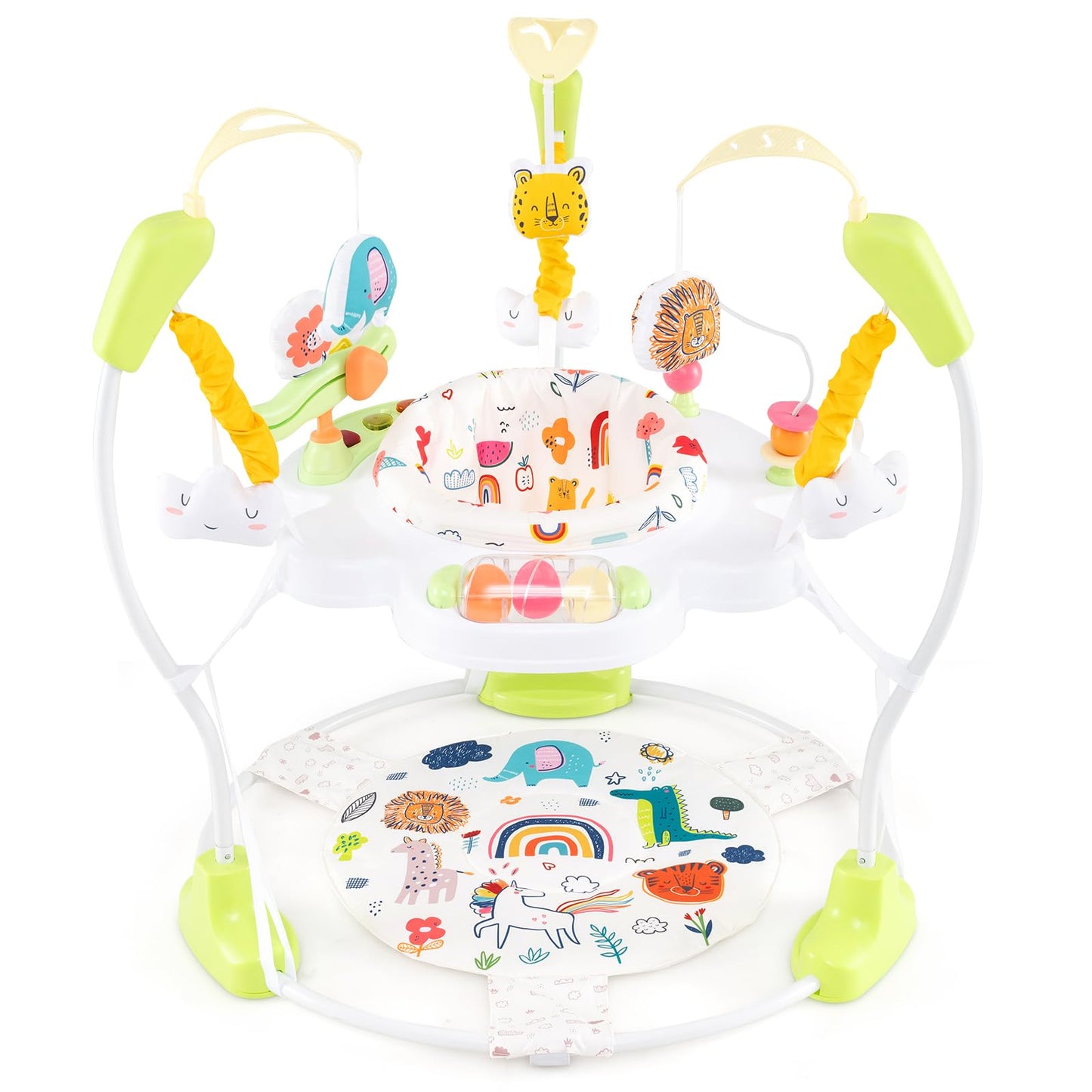 BABY JOY Baby Jumpers and Bouncers, Infant Activity Center with Music Lights Sounds, 360° Rotating Seat and 3 Adjustable Heights, Baby Play and Learning Center for 6-12 Months