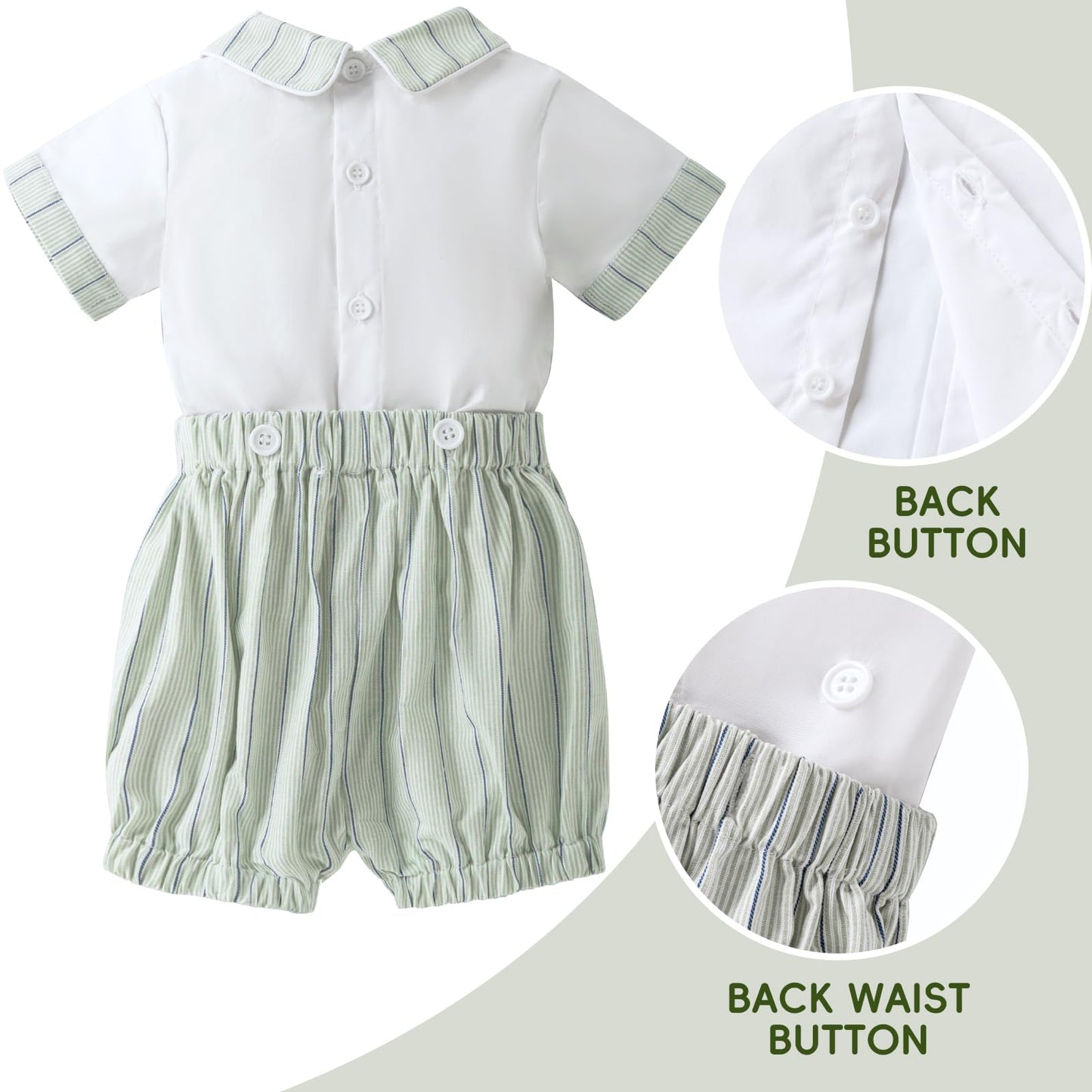 Booulfi Baby Boy Toddler Summer Clothes Wedding Birthday Outfits Suit for Boys T-Shirt and Shorts Set