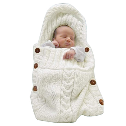 XMWEALTHY Newborn Baby Wrap Swaddle Blanket Knit Sleeping Bag Receiving Blankets Stroller Wrap for Baby(Dark Gray) (0-6 Month)
