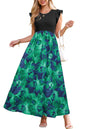 OUGES Women 2025 Spring Summer Dresses Maternity Sleeveless Ribbed Fashion Casual Outfits Maxi Dress with Pockets