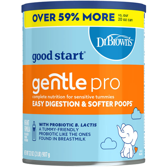 Good Start | Dr. Brown’s Gentle Pro, Baby Formula Powder, For Sensitive Tummies, Easy Digestion and Softer Poops, Infant Formula with Probiotics, DHA, Non-GMO, 20 Ounce
