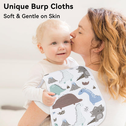 Yoofoss Baby Burp Cloths 5 Pack Burping Cloths for Babies Boys Girls Large 21''X10'' Extra Soft and Absorbent Flowers