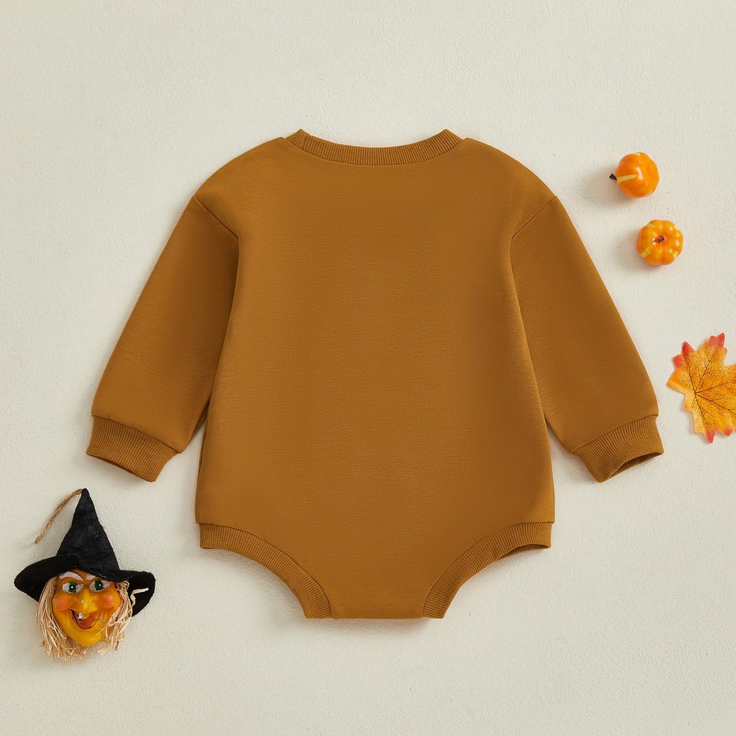 Newborn Boy Girl Halloween Outfit Flower Ghost Print Bodysuit Bow Sweatshirt Romper Halloween Clothes
