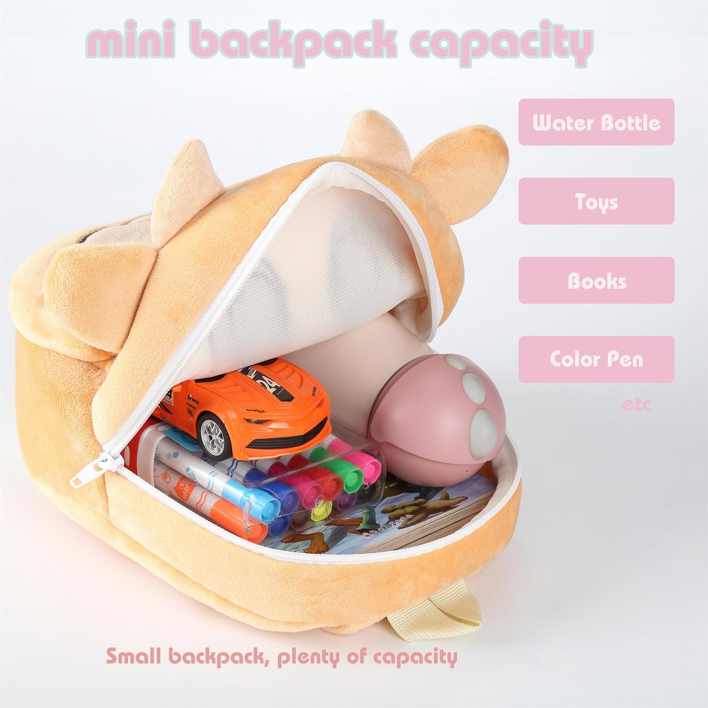 Toddler Backpack for Girls Boys School Small Backpacks Toddler Back Pack Stuffed Animal Backpack Kawaii Kids Mini School Bag Preschool Age 2-4 Unicorn
