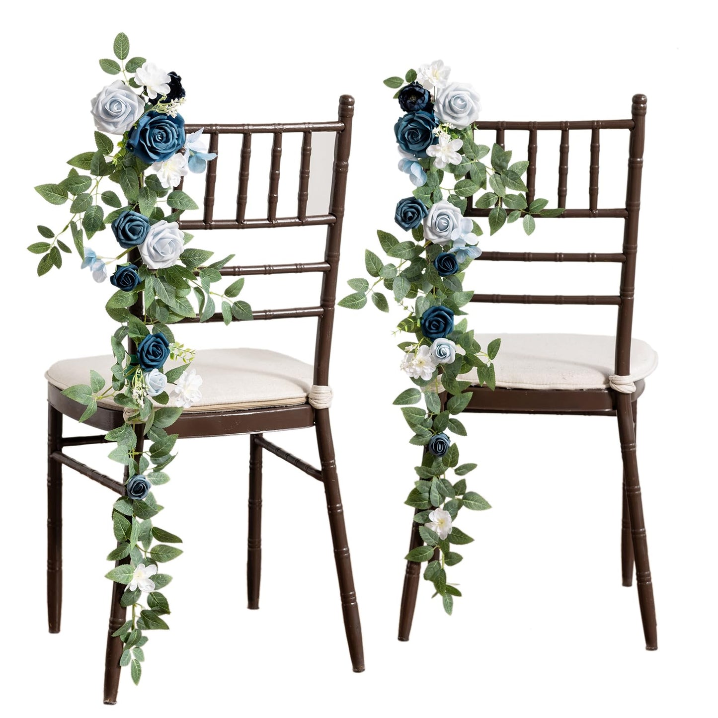 Ling's Moment 10pcs Wedding Chair Decorations Aisle Floral Swag Artificial Pew Flowers Hanging Garland Pink Blush & Cream For Ceremony Reception Church Rose Floral Faux Arrangement Party Outdoor Decor