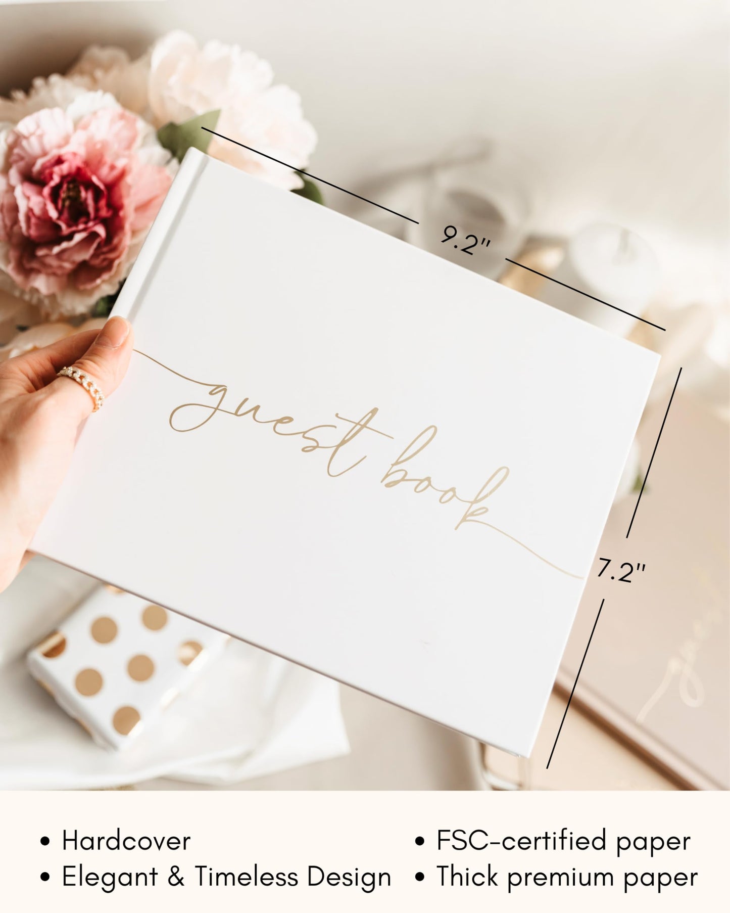 Lamare Elegant Blank Page Wedding Guest Book – The Perfect Polaroid Guest Book for Wedding Receptions, Birthdays, Baby Showers, and Special Events – A Stylish Sign-in Book for Guests