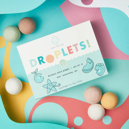 Dabble & Dollop Bath Bombs, 100% Natural Bath Bombs for Kids, Tropical Scents - USA Made, Moisturizing & Fun Droplets, Paraben & Sulfate Free, Vegan, Gluten-Free (Set of 12)