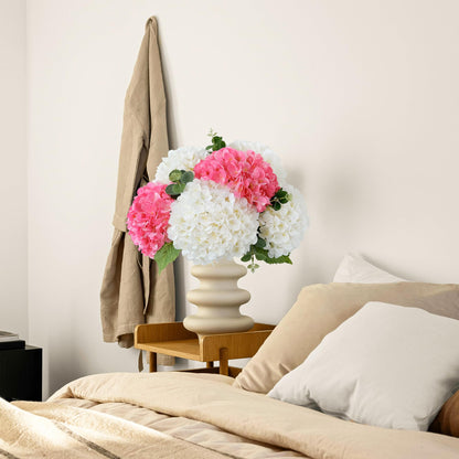 4 Pcs Pink Hydrangeas Artificial Flowers, 20 inches Large Lifelike Fake Silk Flowers, Faux Hydrangeas Flowers for Wedding Home Party Decor Baby Shower Table Centerpiece
