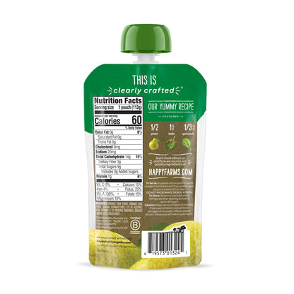 Happy Baby Organics Stage 2 Baby Food Pouches, Gluten Free, Vegan & Healthy Snack, Clearly Crafted Fruit & Veggie Puree, Fruit & Veggie Variety Pack, 4 Ounces (Pack of 10), Amazon Exclusive