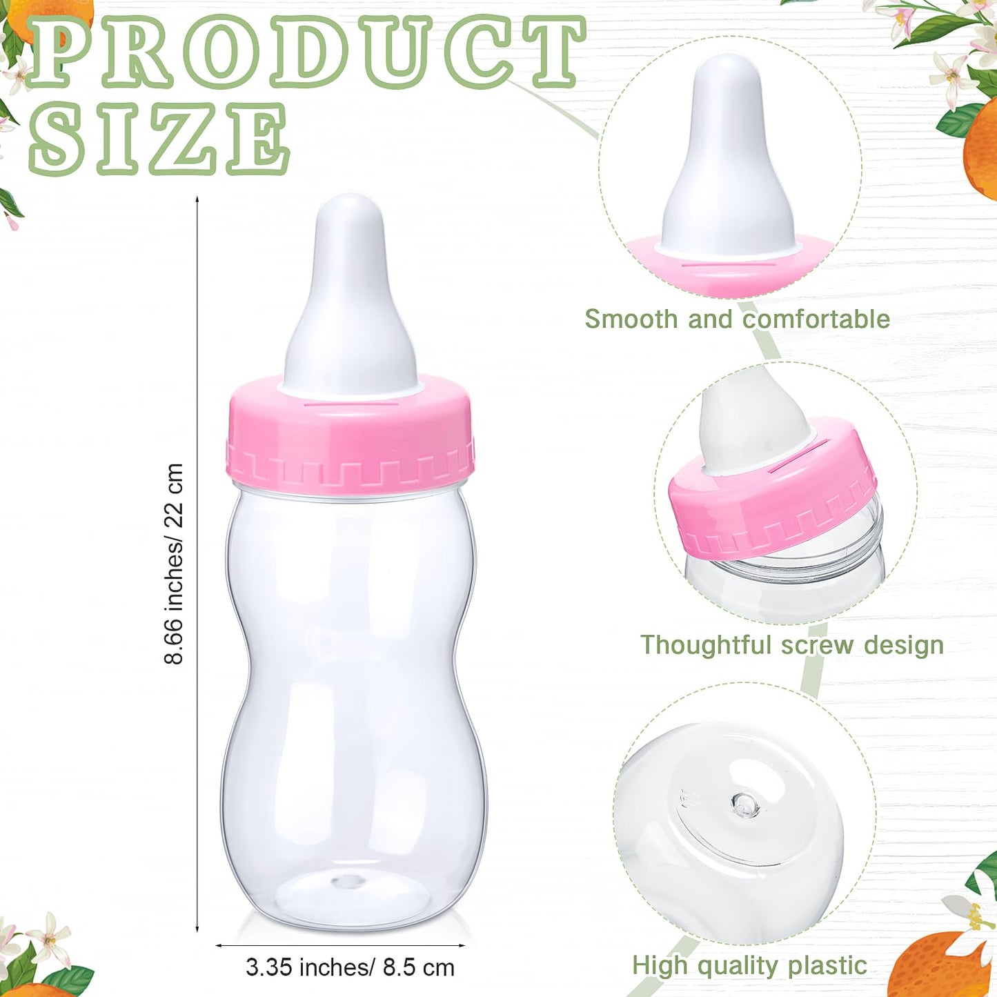 Roowest 512 Pcs Baby Shower Games Guess How Many Pacifiers Sign 100 Small Guessing Games 10 HB Pencils 750ml Milk Bottle 400 Acrylic Pacifiers Decoration for Guest Gender Reveal(Pink,Bear)