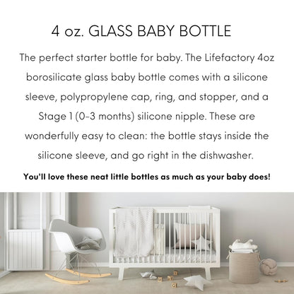 Lifefactory Glass Baby Bottles with Silicone Protection - 2-Pack, 4oz/9oz Bottles, Raspberry & Pink