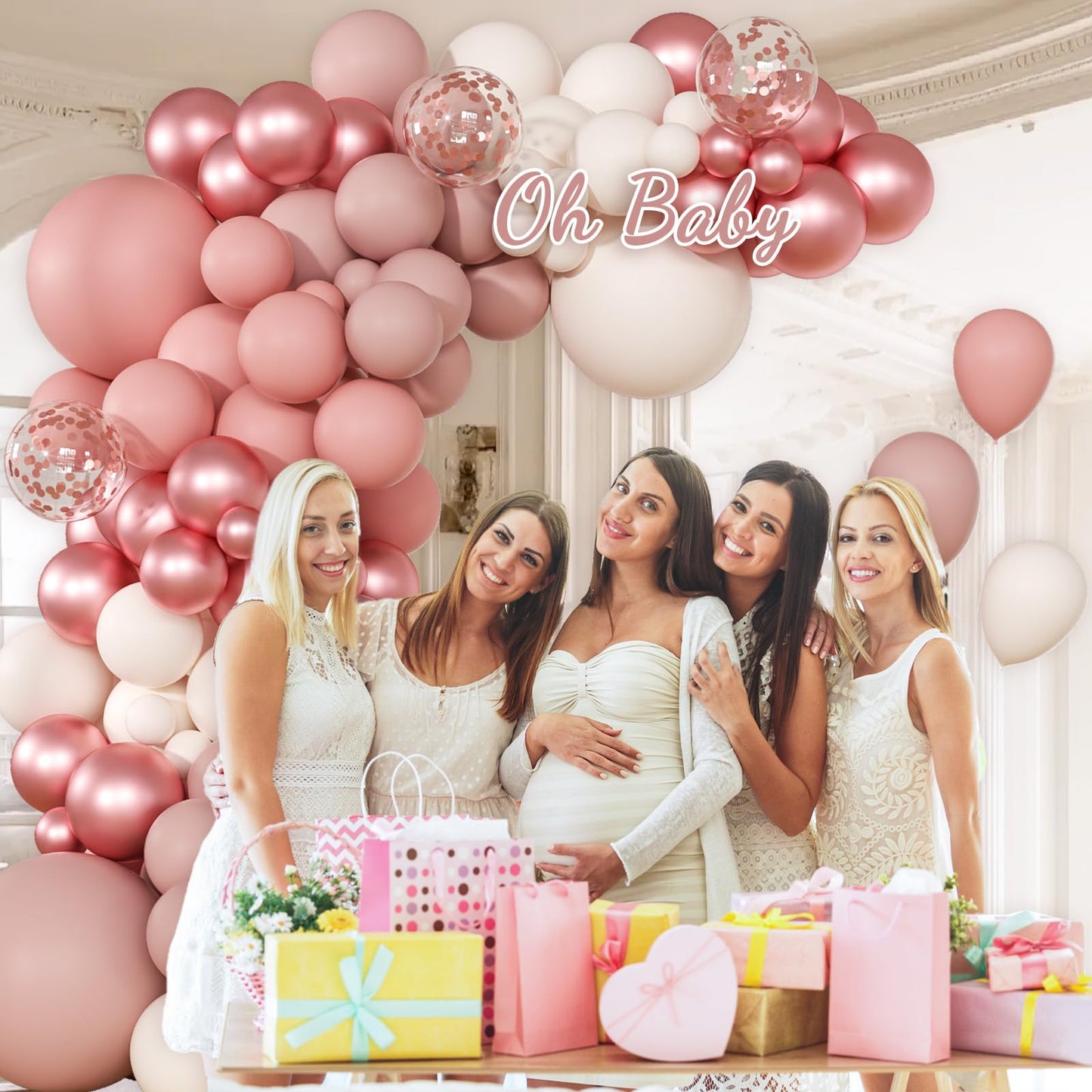147pcs Neutral Balloon Garland Arch Kit, Different Sizes with Beige Cream Sand White Metallic Champagne Gold Balloons for Wedding Bridal Shower Birthday Boho Neutral Baby Shower Party Decorations