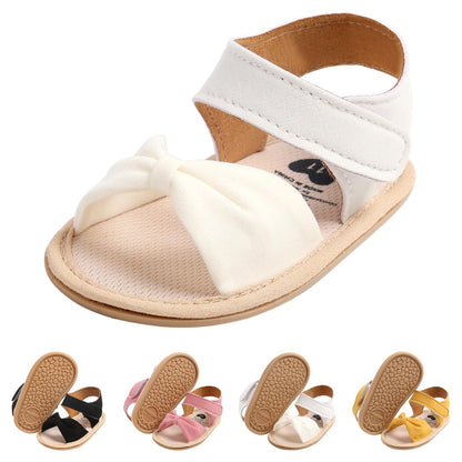CoKate Baby Girls Sandals Ruffle Bowknot Premium Soft Sole Anti-Slip Open Toe Breathable Summer Outdoor First Walker Shoes Baby Sandals 0-3 months girls
