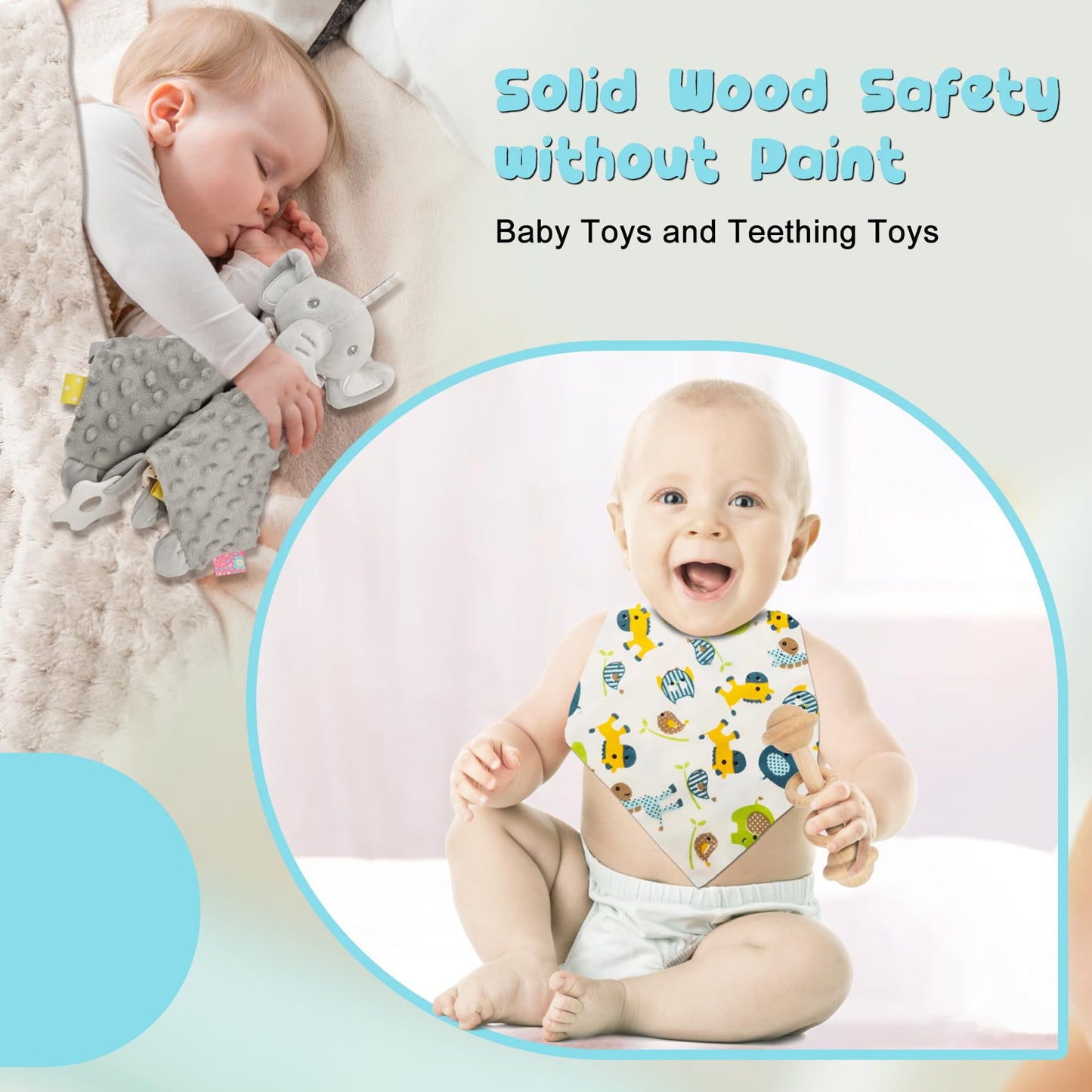 Baby Shower Gifts Set for Boys: Newborn Basket Kit 9 Pcs with Baby Blanket Rattle Bib and More - Unique and Personalized Baby Essentials for New Mom