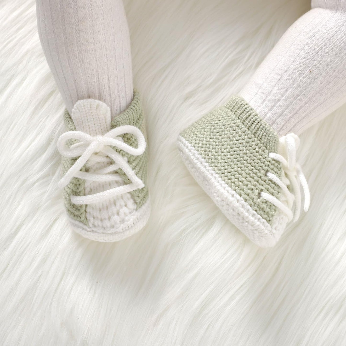 DovFanny Baby Booties Newborn Baby First Shoes Cozy Warm Knit Soft Booties for Toddler Infant Boy Girl