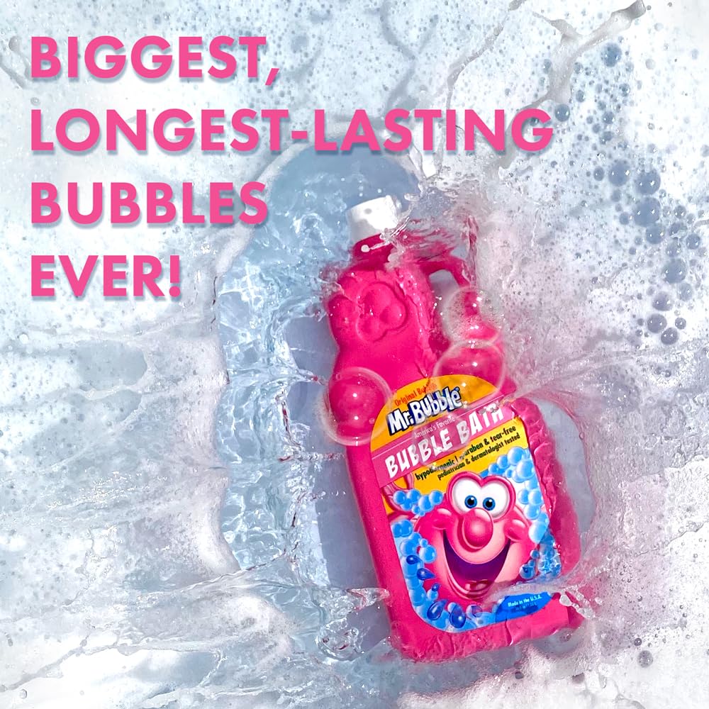 Mr. Bubble Extra Gentle Bubble Bath - Hypoallergenic, Tear Free Bubble Bath Solution Perfect for Sensitive Skin (Pack of 2 Bottles, 16 fl oz Each)